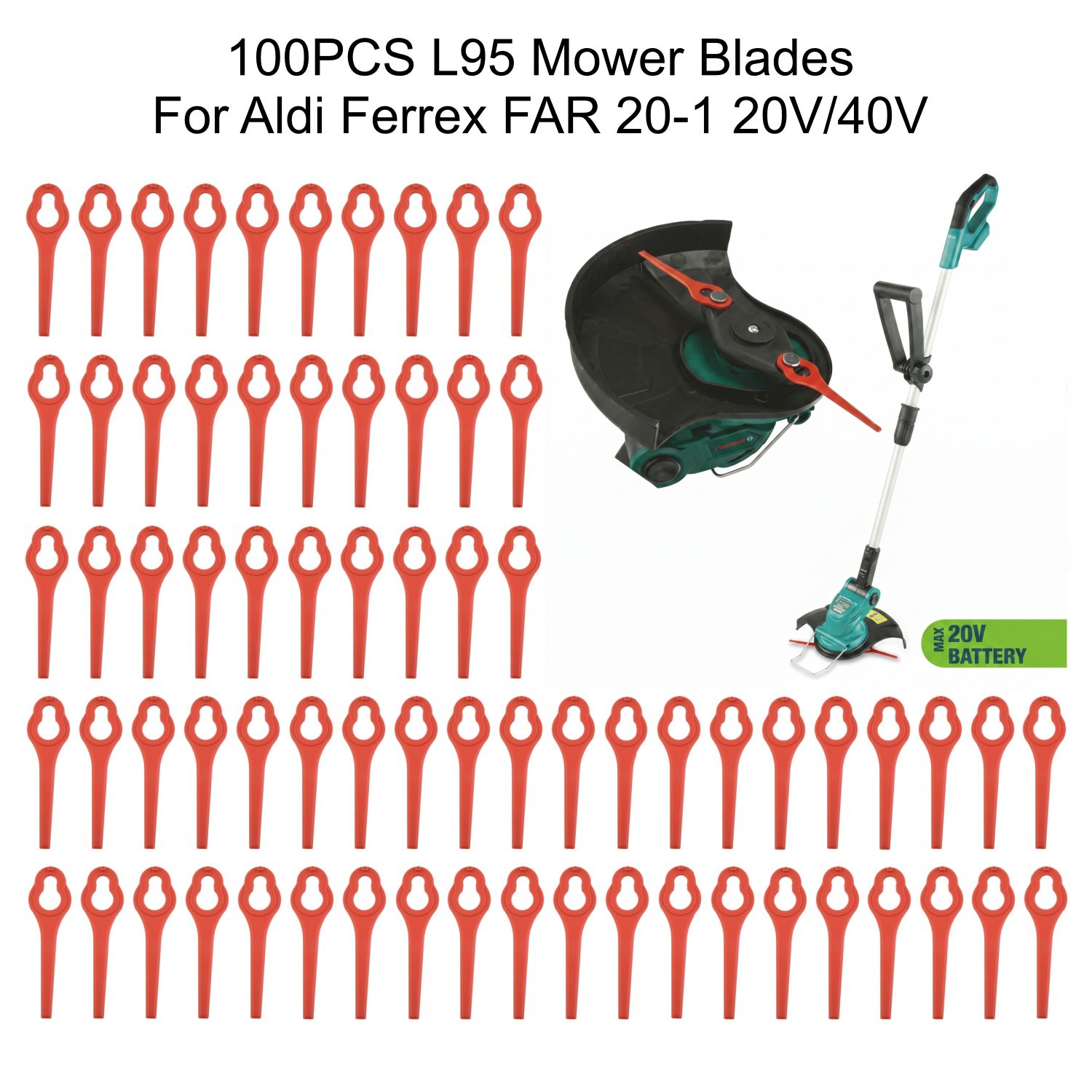 Gardening Tools Usa - 100 Stuks 95mm Maaierbladen Plastic Voor