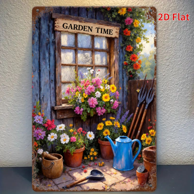 Gardening Tools Vintage - Garden Time Vintage Floral Window Tuingereedschap