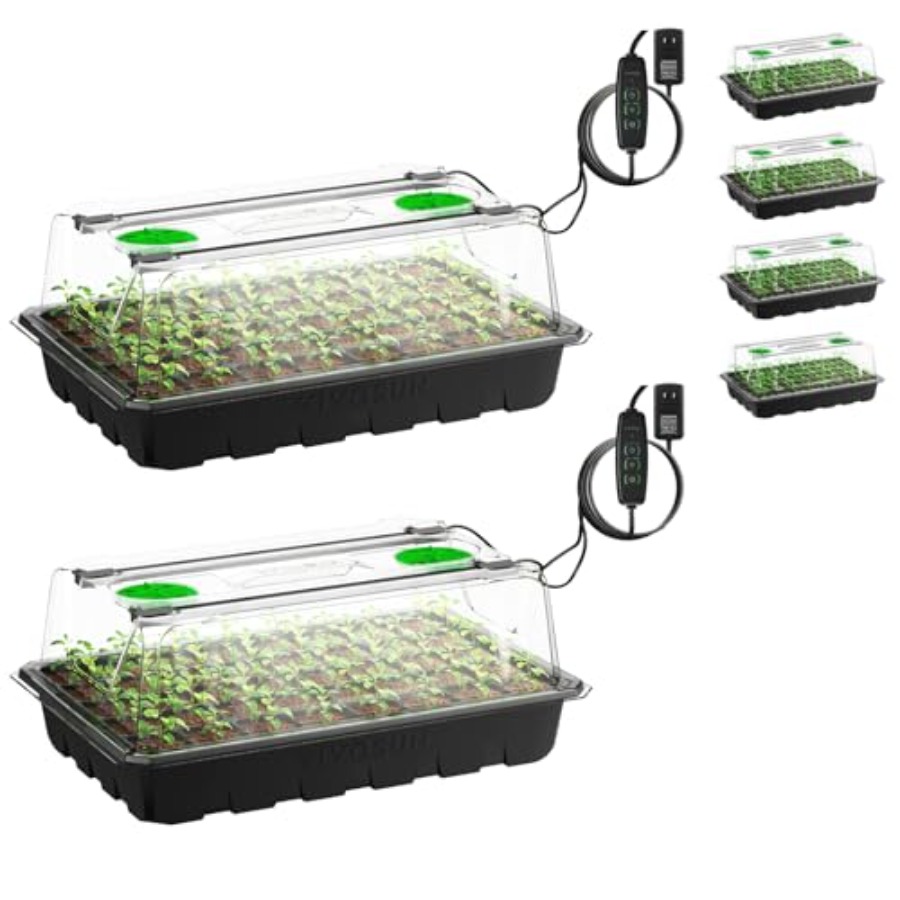 Seed Starter Trays - 6-pack zaadstartbakjes voor binnenkweek, groene plastic