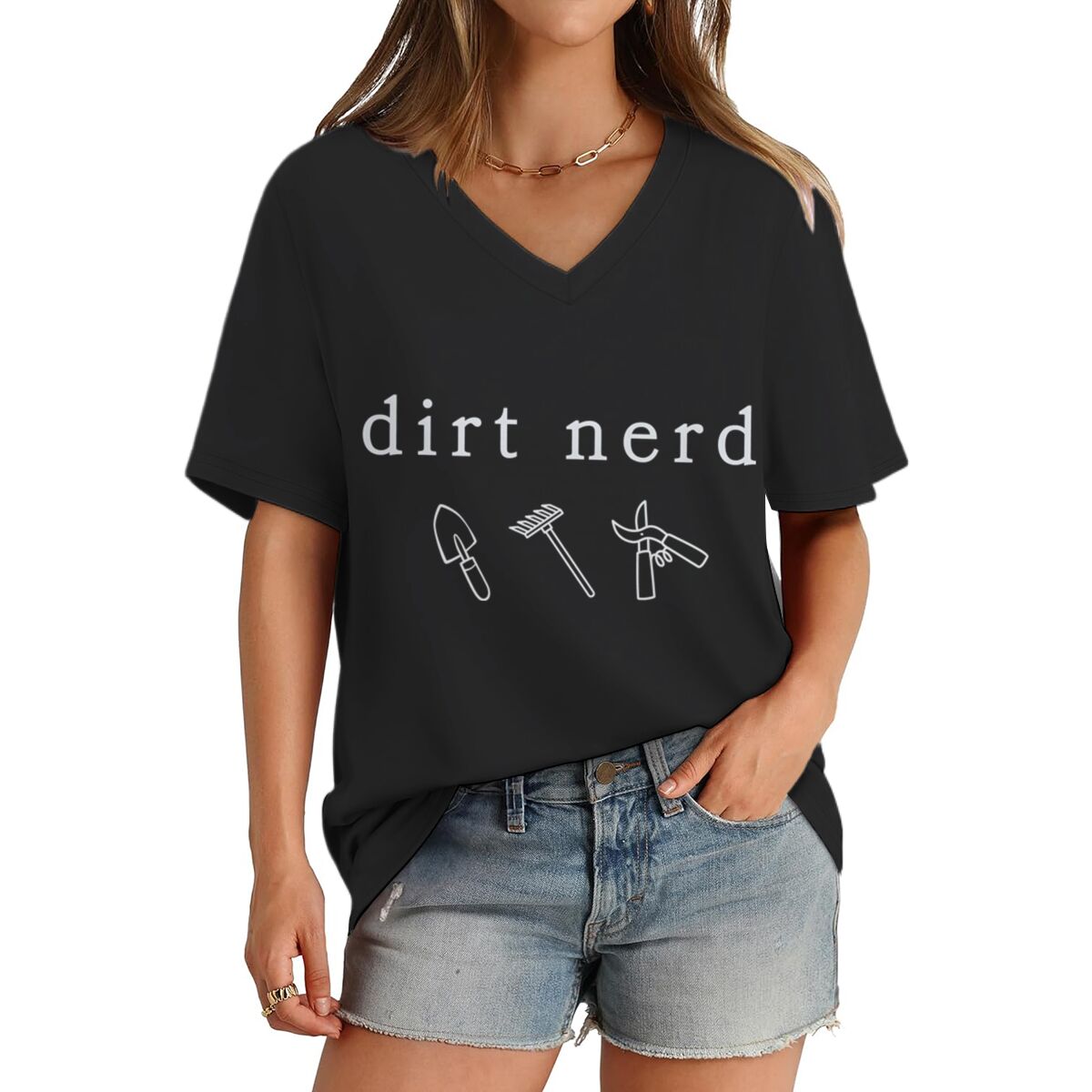 Gardening Tools Vintage - Tuinieren-enthousiaste T-shirt met plantenprint, modieus dames