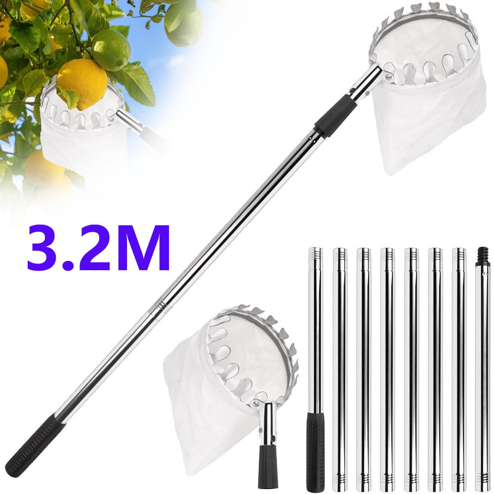 Gardening Tools Basket - Fruitplukkerstok met mand Telescopisch 3,2 m
