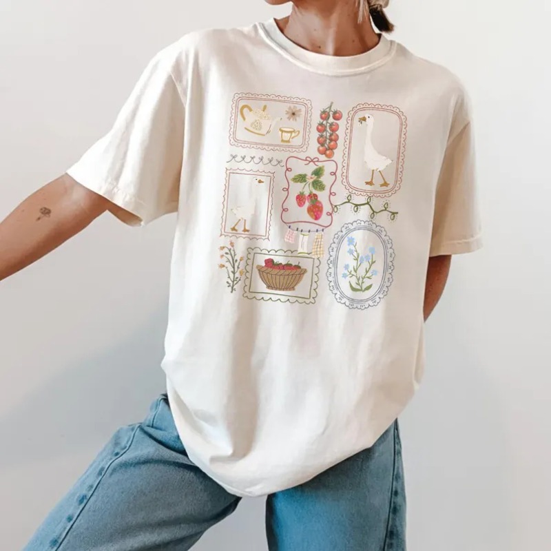 Junior Gardening Tools - T-shirt met landelijke print, casual dames-T-shirt