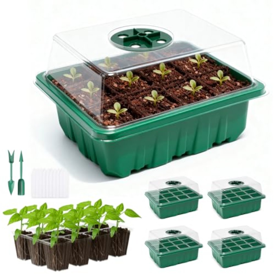 Seed Starter Trays - 5 pakjes zaadstartbakjes met vochtigheidskoepel, zaadstartset