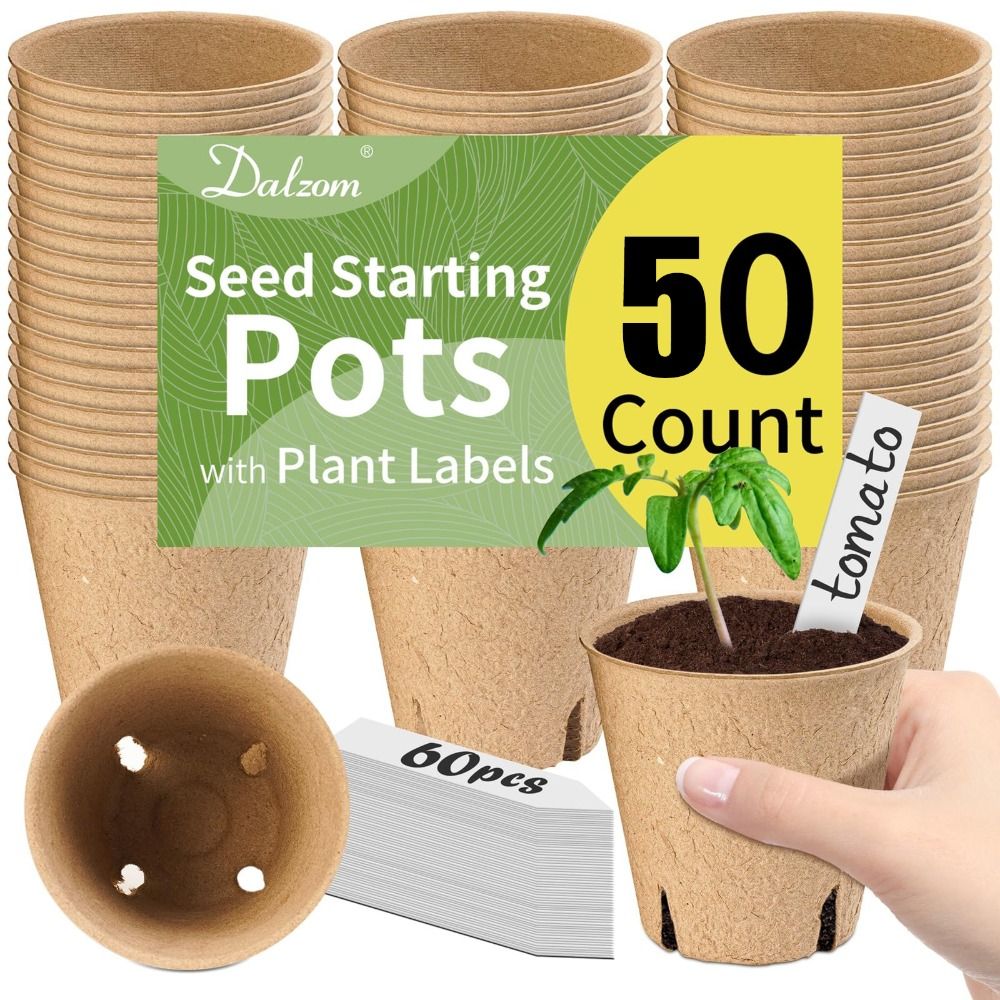 Seed Starter Trays - 50 STUKS Biologisch afbreekbare plantenstartpotten met
