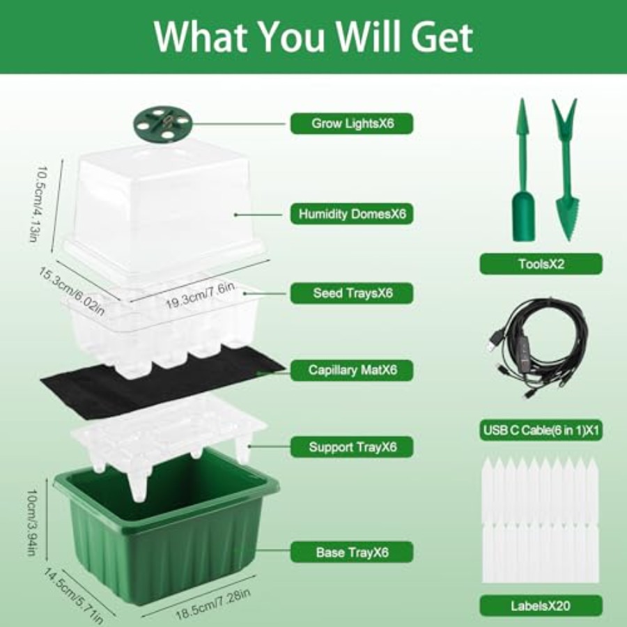 Zaai-schotel met verlichting,  - Seed Starter Trays recensie en prijs