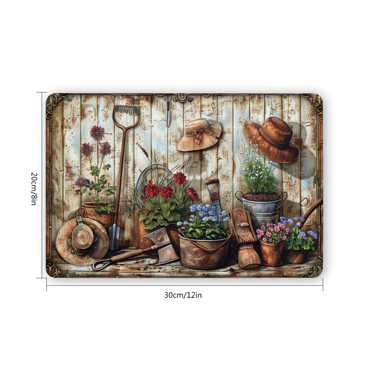 2D plat, vintage metalen wandd - Gardening Tools Vintage recensie en prijs