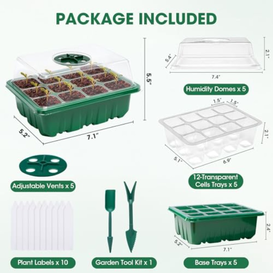 5 pakjes zaadstartbakjes met v - Seed Starter Trays recensie en prijs