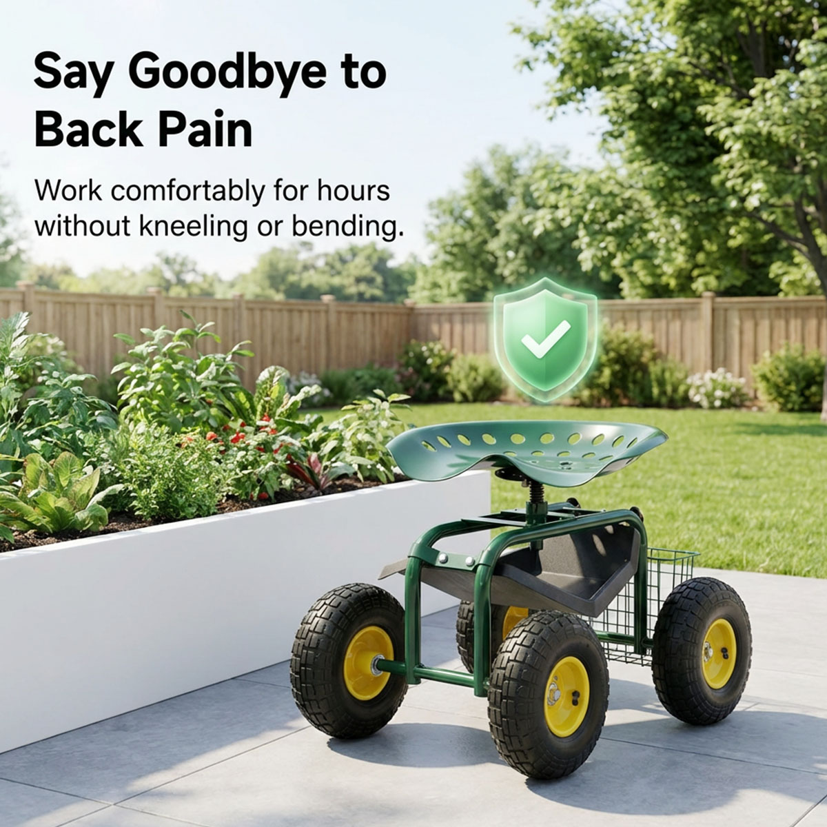 Tuinstoel met wielen, rollende - Gardening Tools Basket recensie en prijs