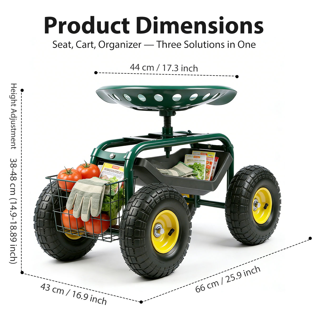 Tuinstoel met wielen, rollende - Gardening Tools Basket recensie en prijs